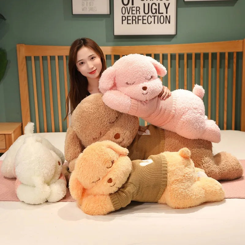 Lovely Giant Plush Dog Pillow | Soft Sweater Dog Stuffed Toy