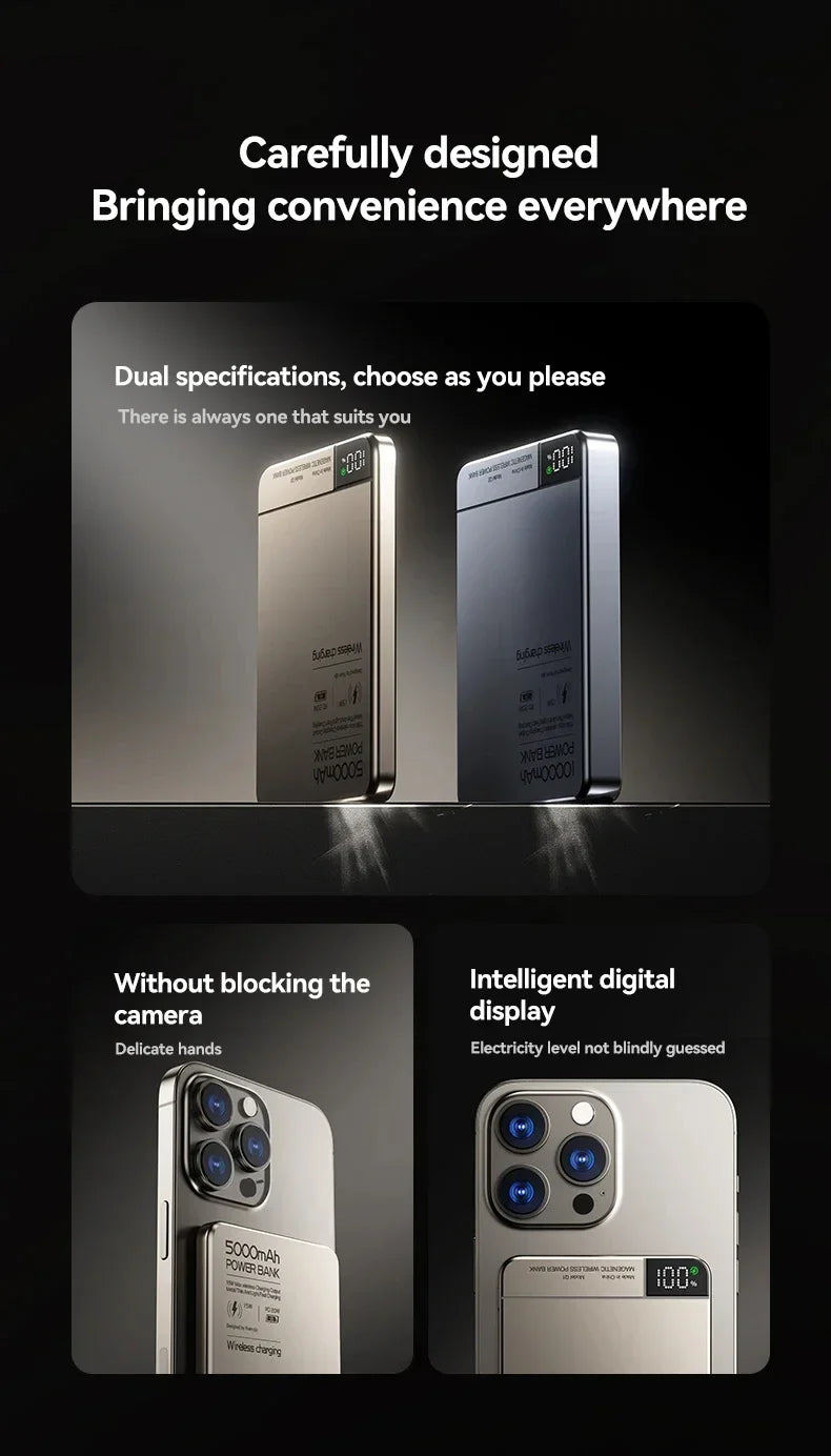 Ultra Wireless Magnetic Power Bank | Fast Charging for All Devices