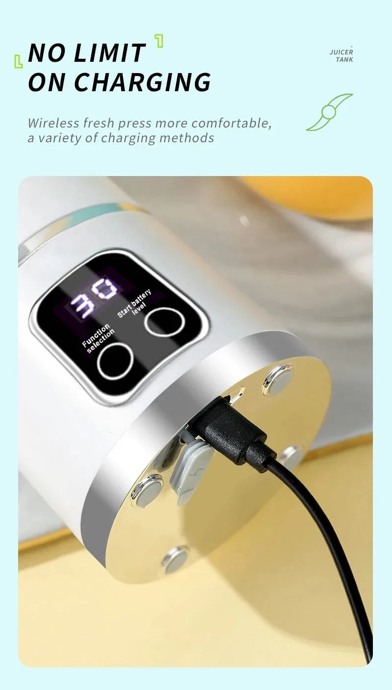 Portable Fruit Juicer with Ice Crusher | USB Rechargeable Blender