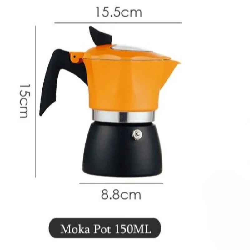 Two-Color Visual Cover Moka Pot Set | Classic Espresso Maker
