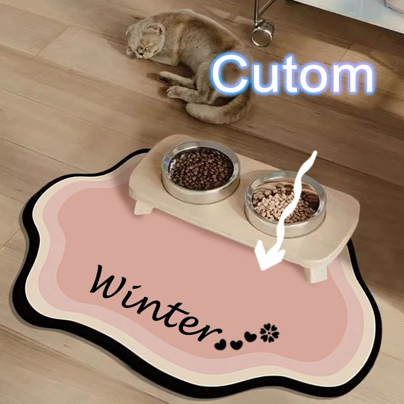 Cute Non-Slip Diatom Mud Pet Feeding Mat | Waterproof Home Decor