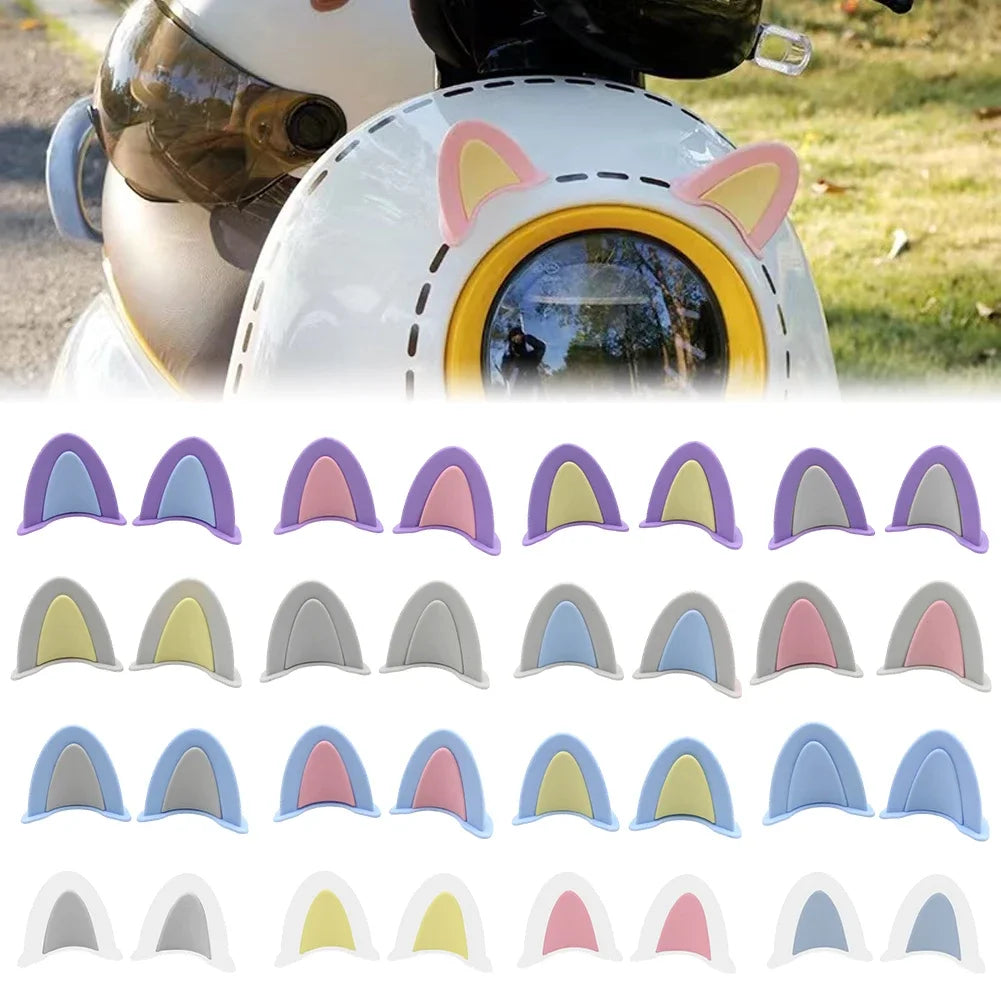 Cute Cat Ears Motorcycle Helmet Decorations | Fun Helmet Accessories