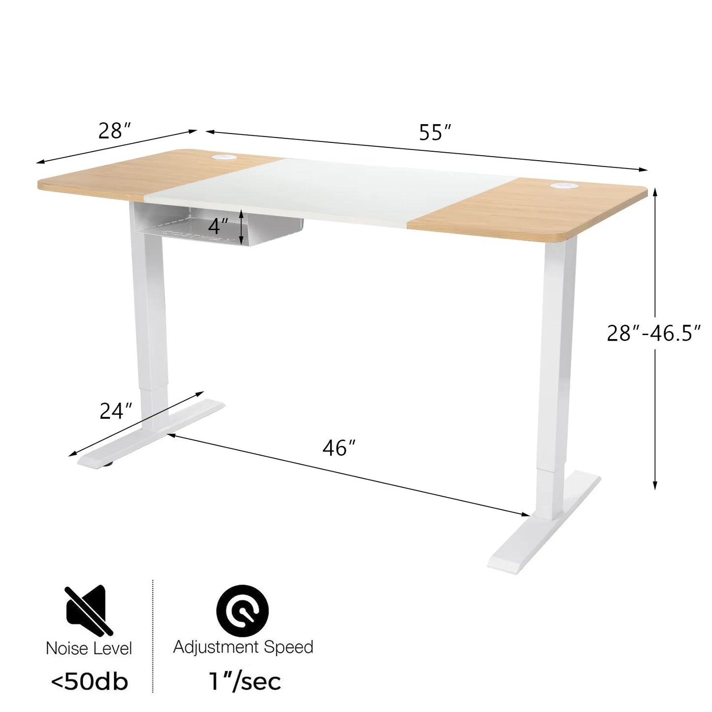 Adjustable Electric Standing Desk | Sit to Stand Table with USB
