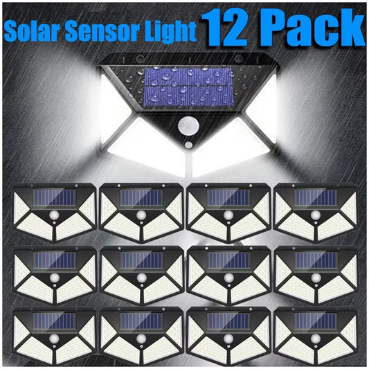 12 Pack Outdoor Solar Lights | Motion Sensor Bright Security Lighting