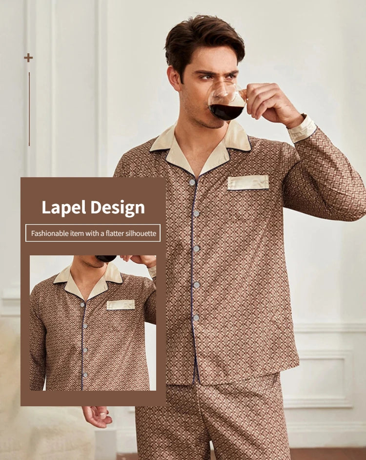 Men's Cozy Satin Pajama Set | Soft Floral Sleepwear