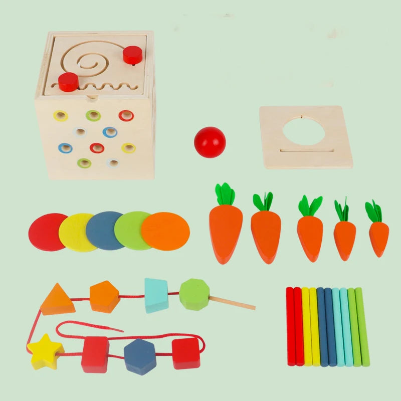 Educational Montessori Math Toy | Wooden Bead Wire Maze Puzzle