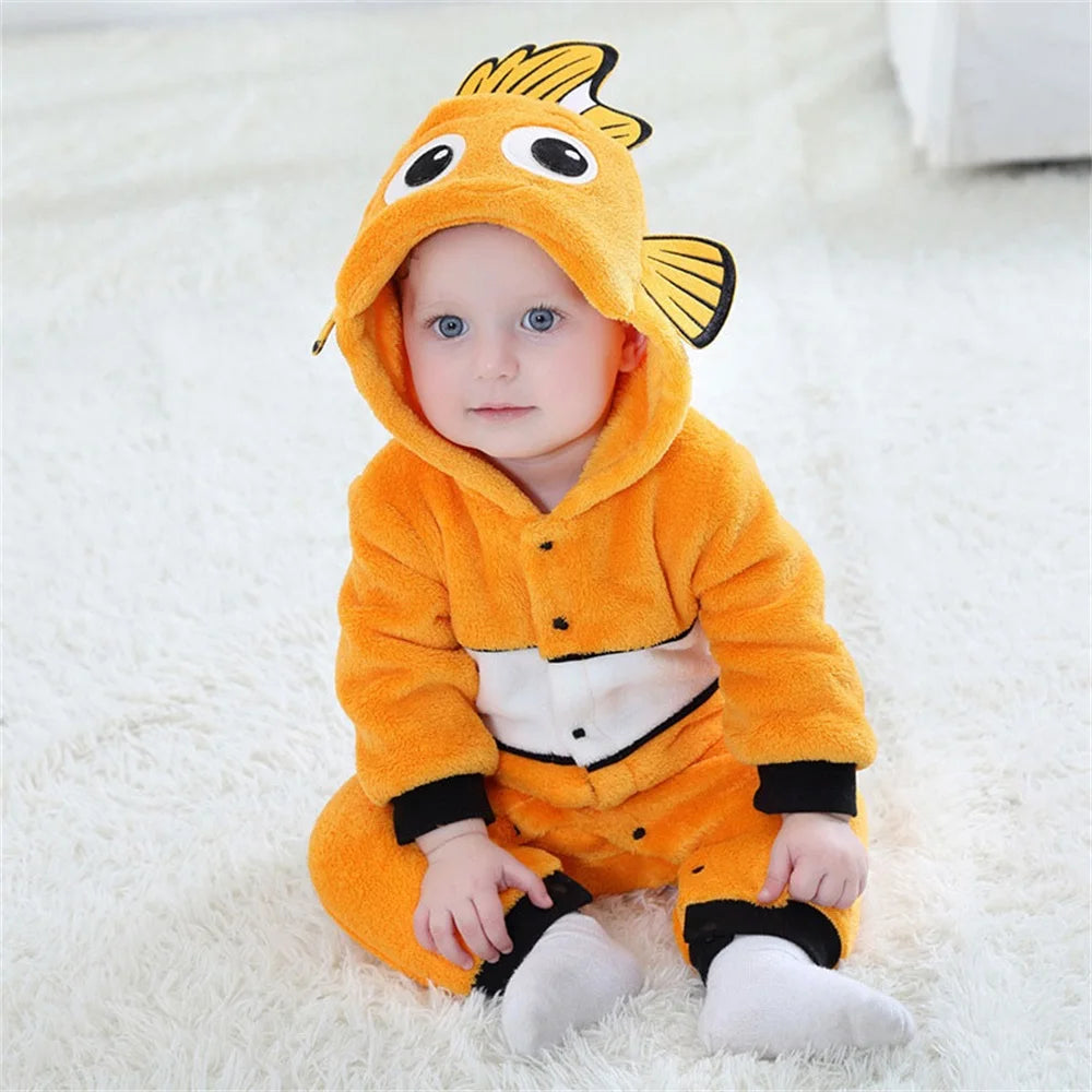 Kawaii Fish Baby Romper | Soft Flannel Toddler Onesie