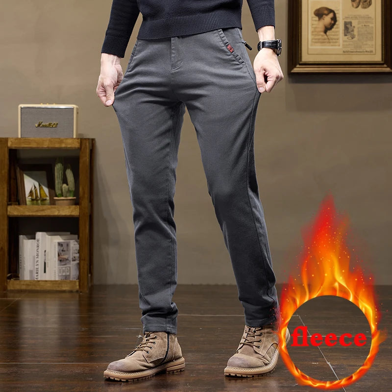 Warm Fleece Lined Jeans for Men | Slim Fit Thermal Denim Pants