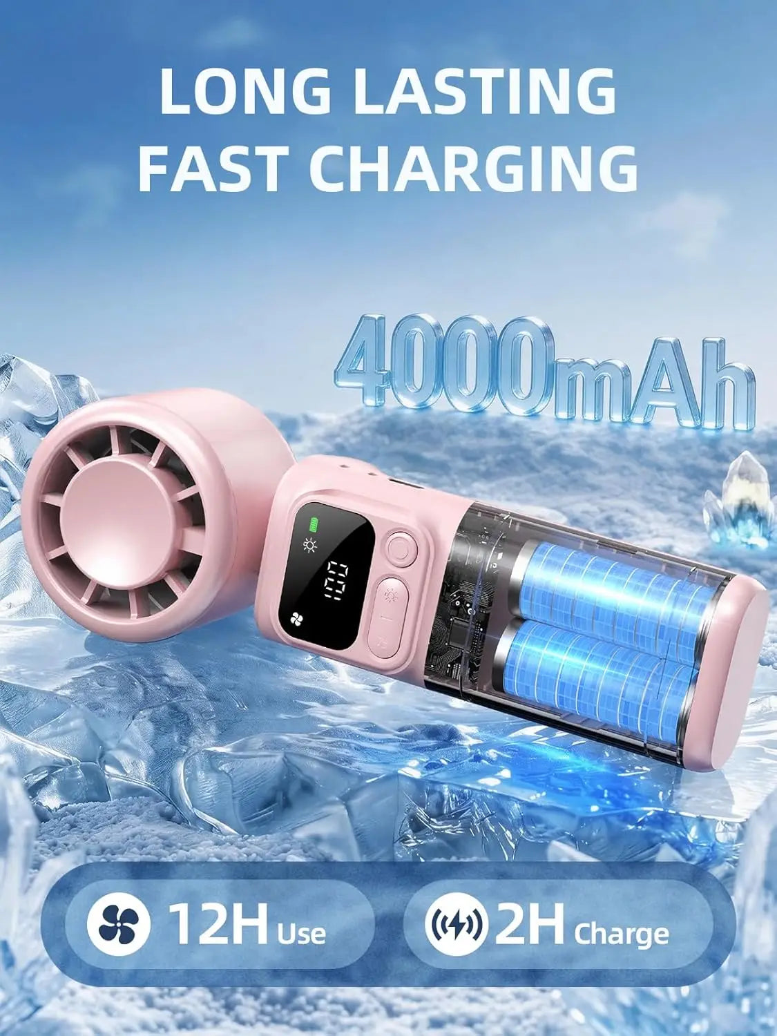 Portable Handheld Turbo Fan | USB Rechargeable & Adjustable Speeds