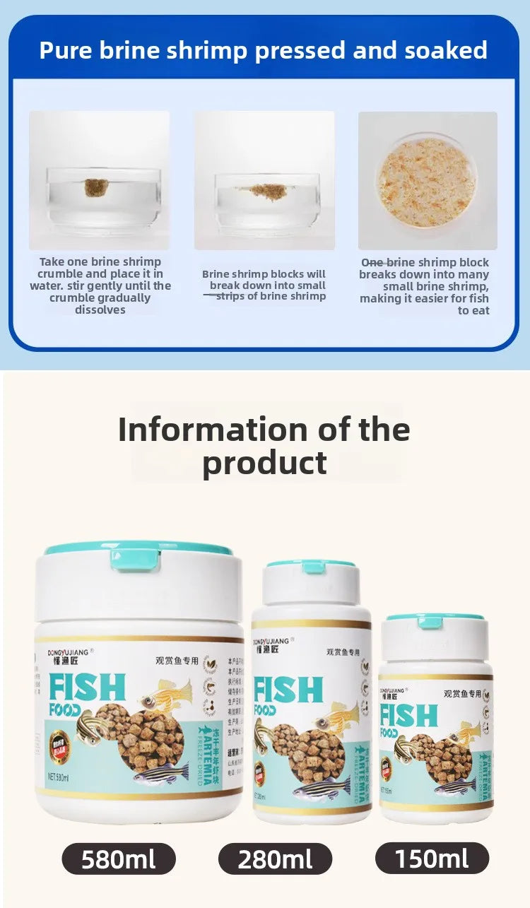 Freeze-Dried Brine Shrimp Blocks for Fish | Nutrient-Rich Treats