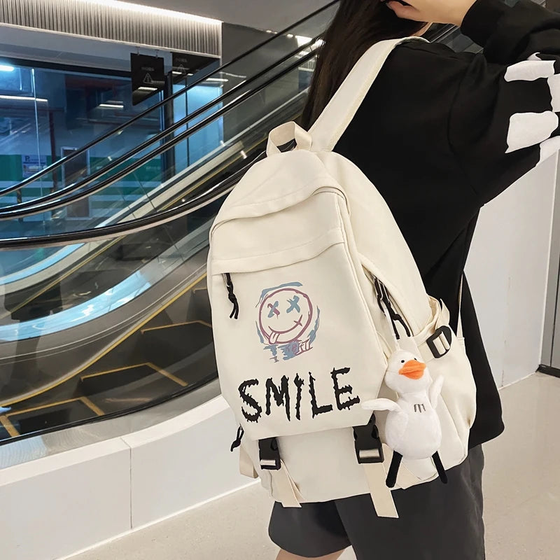 Kawaii Large Capacity Pocket Front Backpack | Stylish School Bag