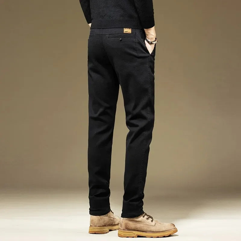 Men's Casual Cotton Pants | Stylish Solid Color Trousers