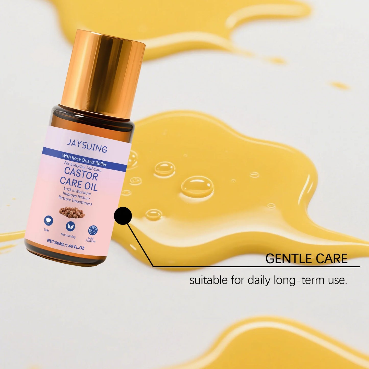 Portable Castor Oil Roll On Moisturizer for Dry Skin Relief