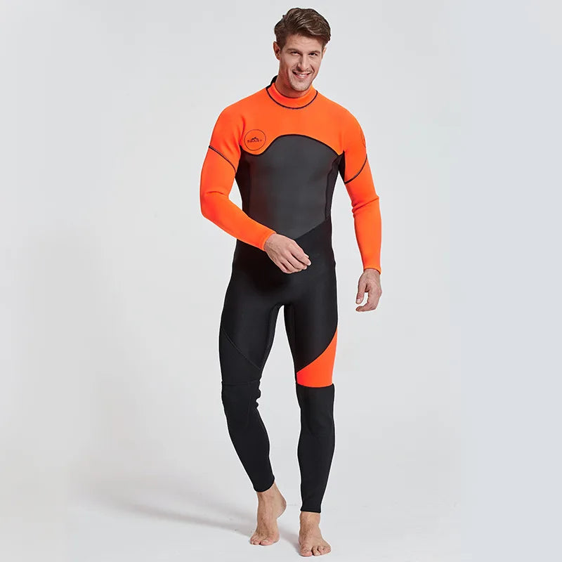 3mm Neoprene Full Sleeve Wetsuit for Men | Perfect for Water Sports