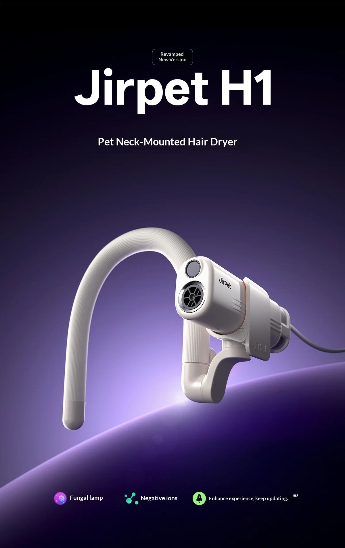 Hands-Free Pet Neck Hair Dryer for Dogs & Cats | Professional Grooming Tool