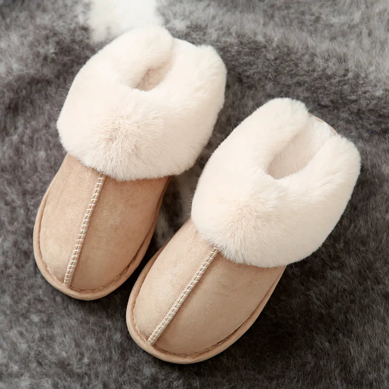 Women's Luxury Faux Suede Plush Slippers | Cozy Winter House Shoes
