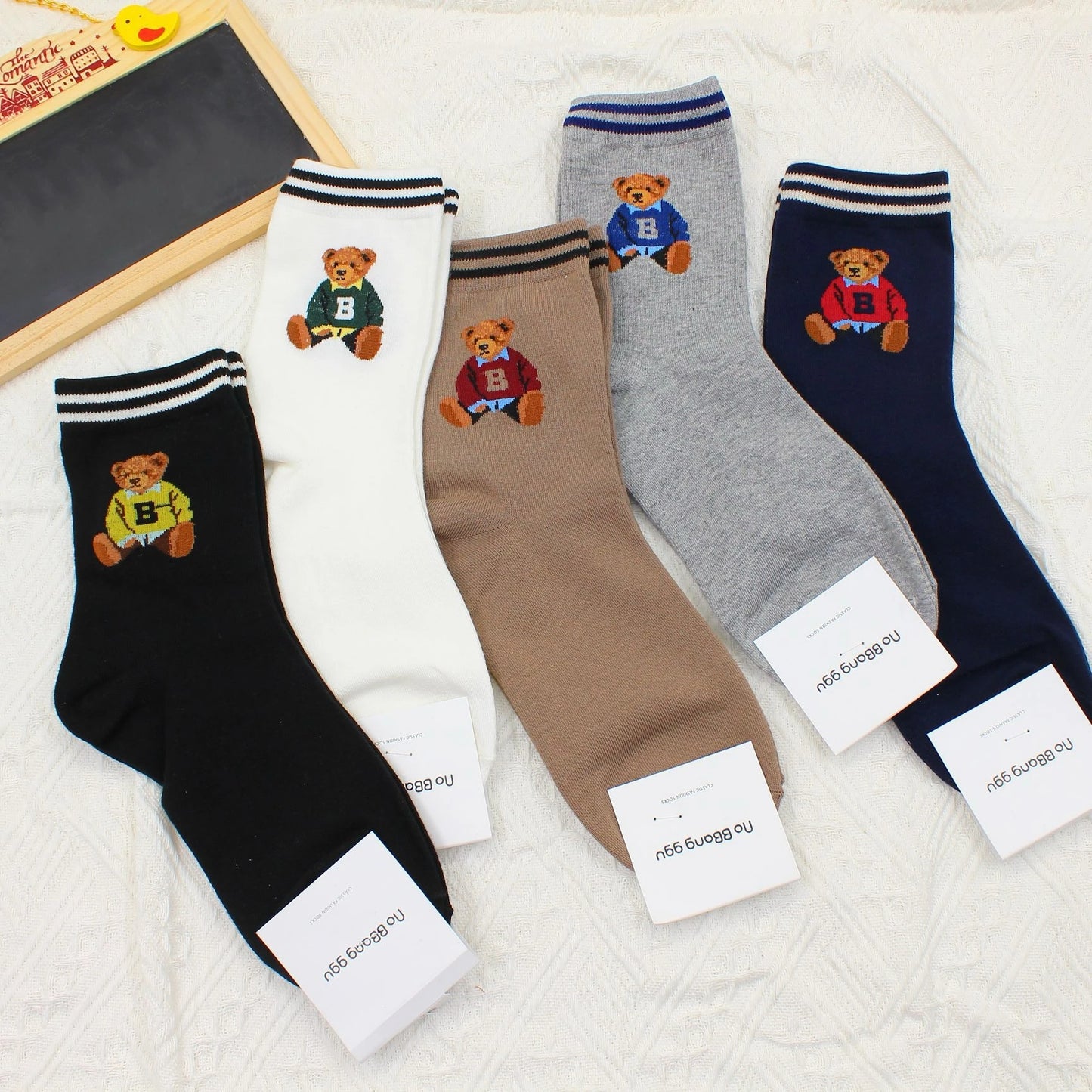 Adorable Women's Striped Cartoon Socks | Cute Kawaii Style