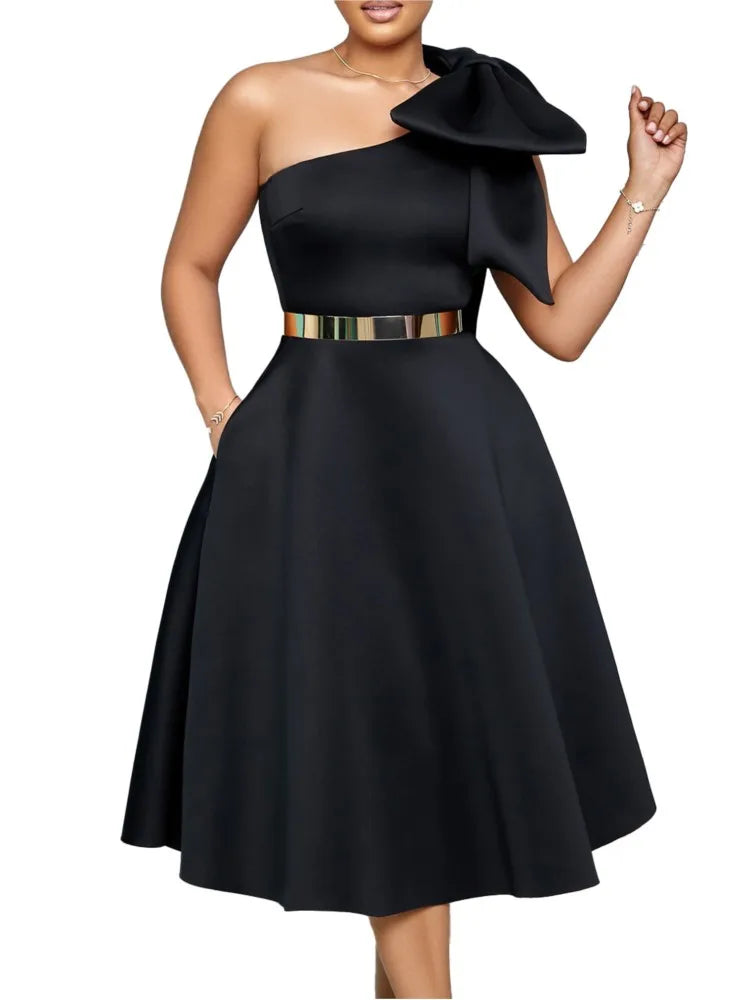 Elegant One Shoulder Dress for Women | Luxurious Summer Fashion