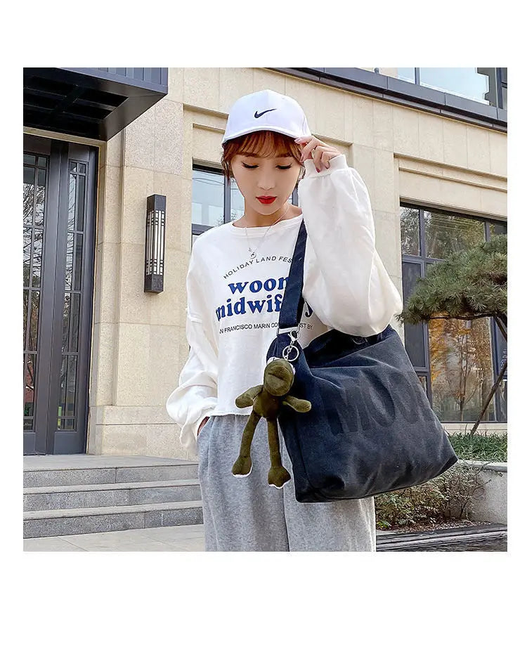 Stylish Women's Canvas Messenger Bag | Trendy Crossbody Handbag
