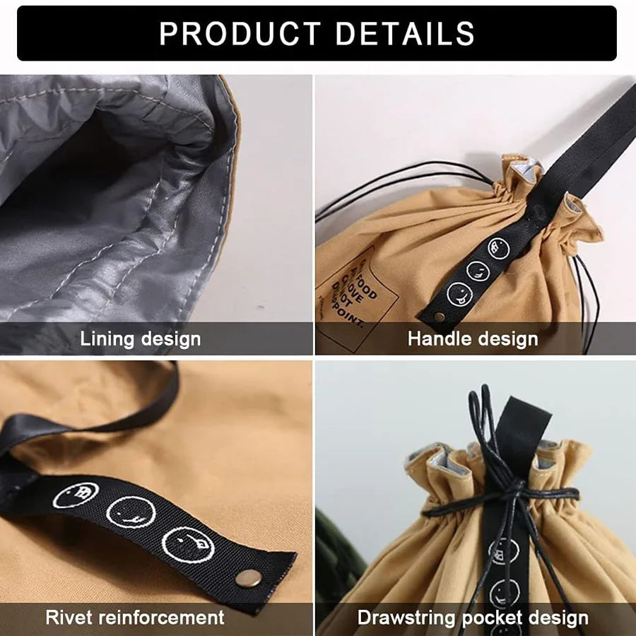 Portable Insulated Lunch Bag | Stylish Canvas Cooler Tote