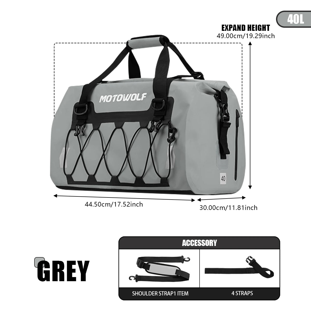 Waterproof Motorcycle Rear Seat Bag | Versatile Travel Duffel Bag