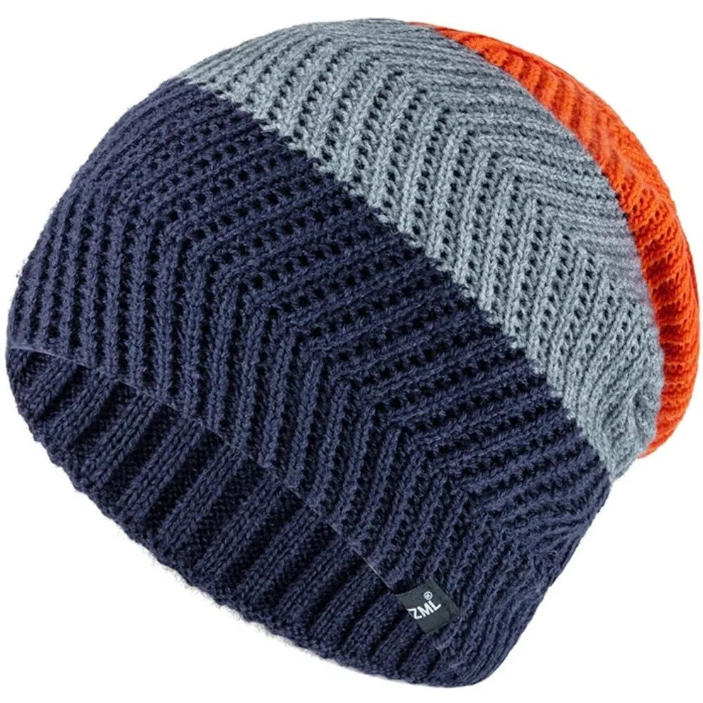Unisex Colorful Stripes Winter Beanie | Warm Knit Ski Cap