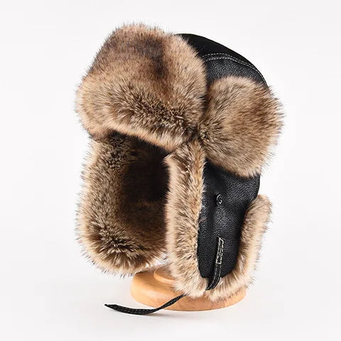 Plus Size Faux Fur Bomber Hat | Winter Windproof Trapper Cap
