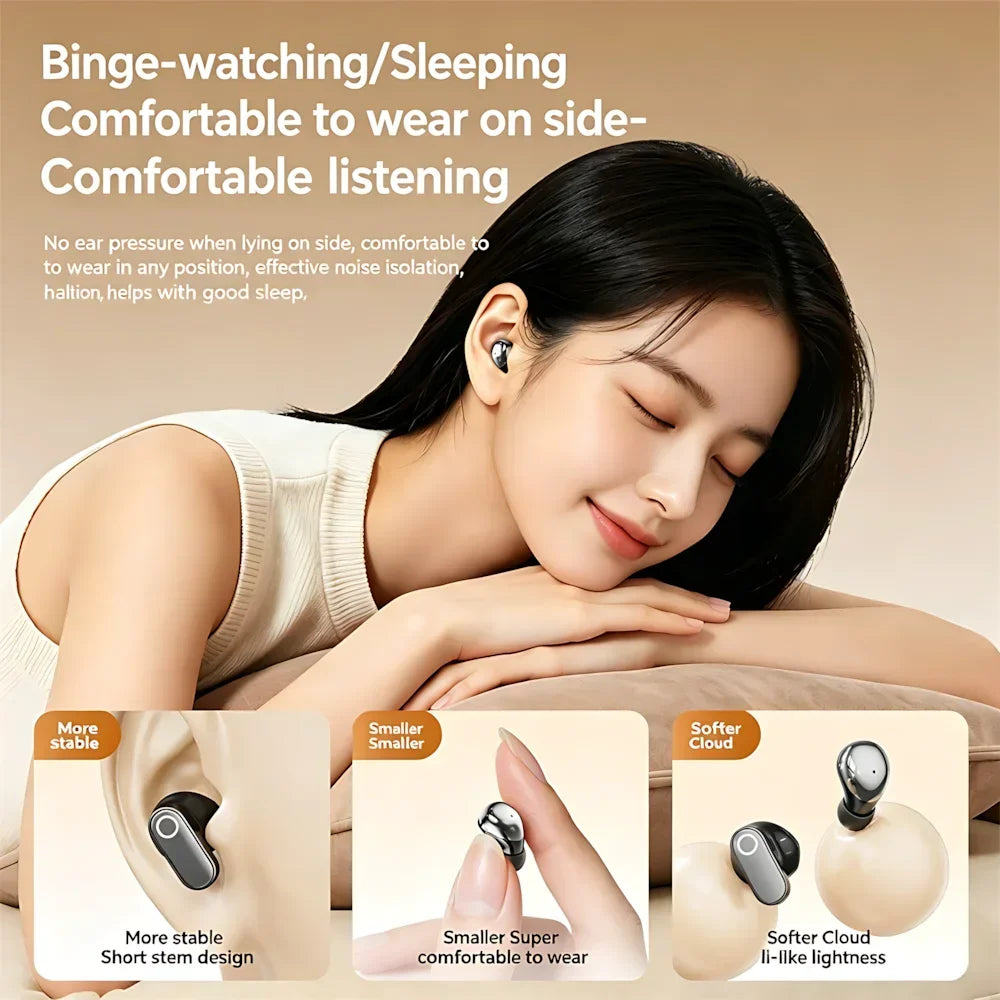 Fashion Plated In-ear Wireless Dual-Earphone Sports Earplugs Long Battery Life ENC Noise Reduction HD Call Couple Creative Gift