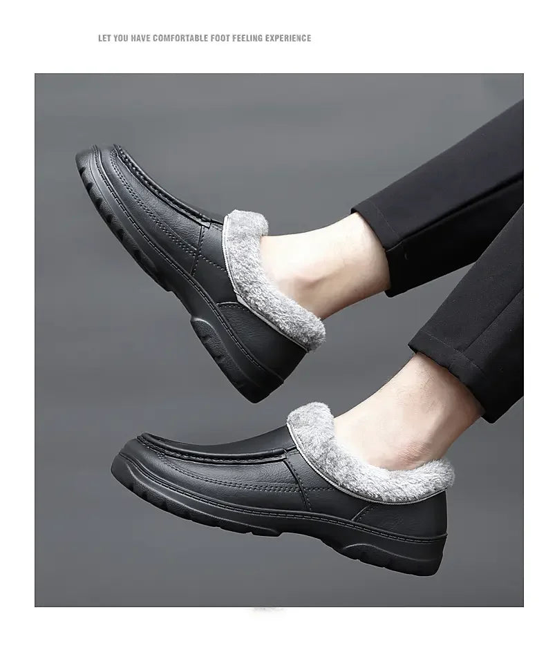 Men’s Waterproof Winter Work Slippers | Warm Anti-Slip Casual Shoes