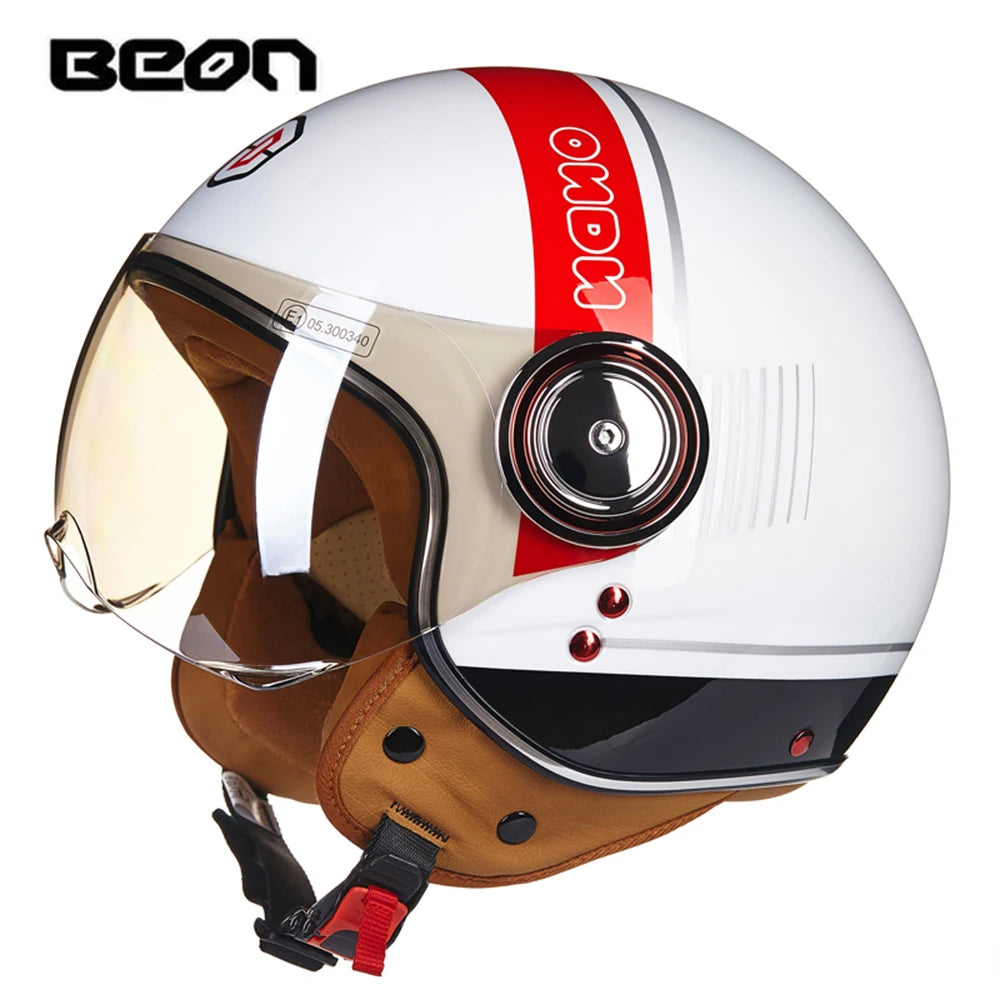 Vintage Open Face Motorcycle Helmet | Retro Style Protection Gear