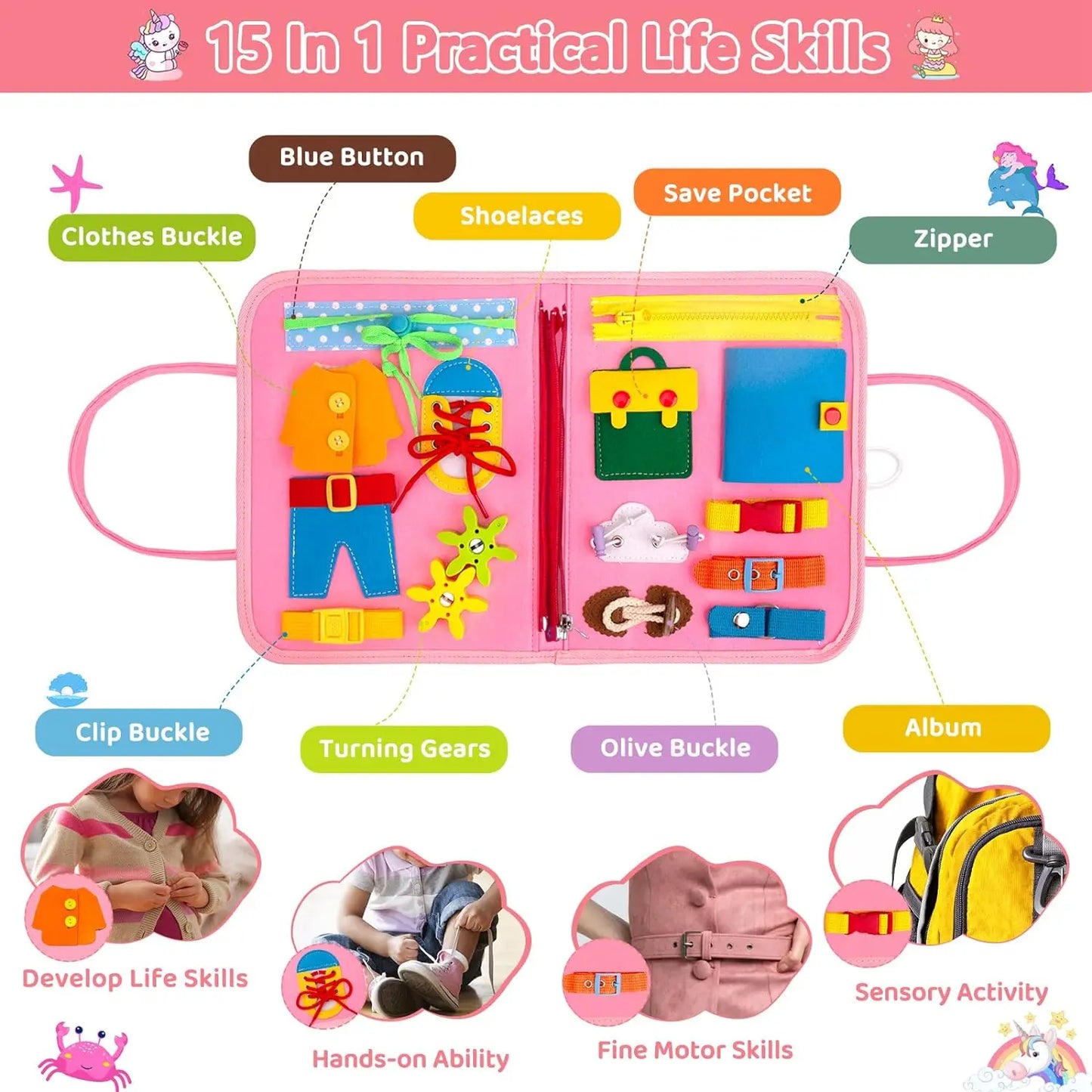 Montessori Busy Board | Toddler Sensory Activity for Skill Development