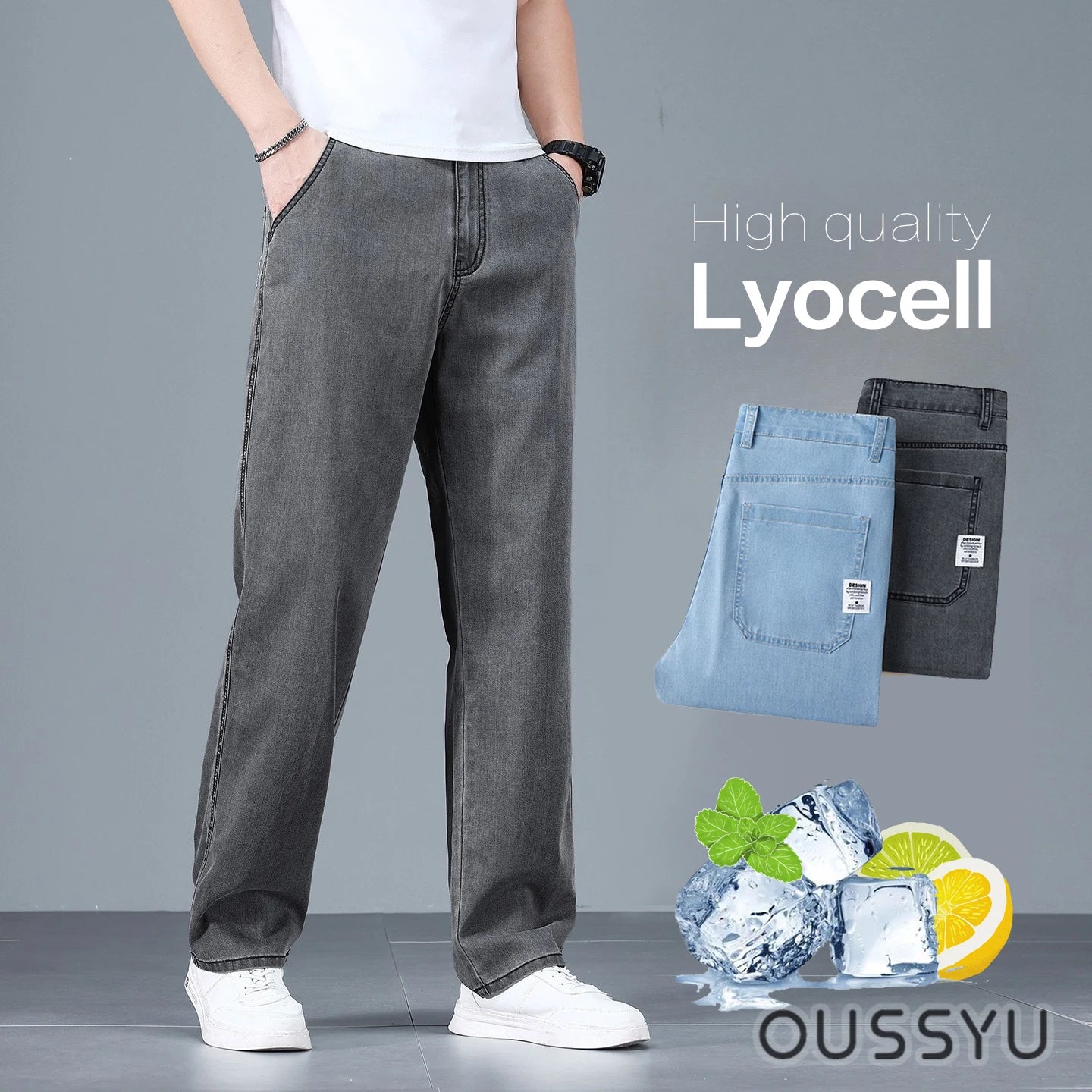 Men's Loose Straight Jeans | Lightweight Casual Pants for Summer