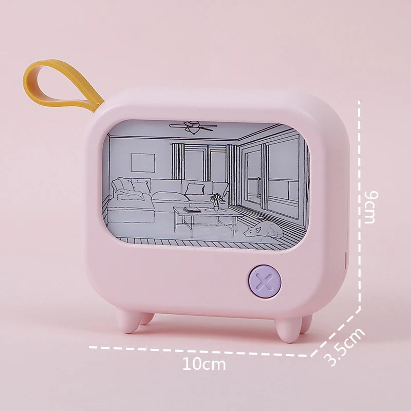 Cute TV Painting Night Light | Rechargeable LED Table Lamp for Kids