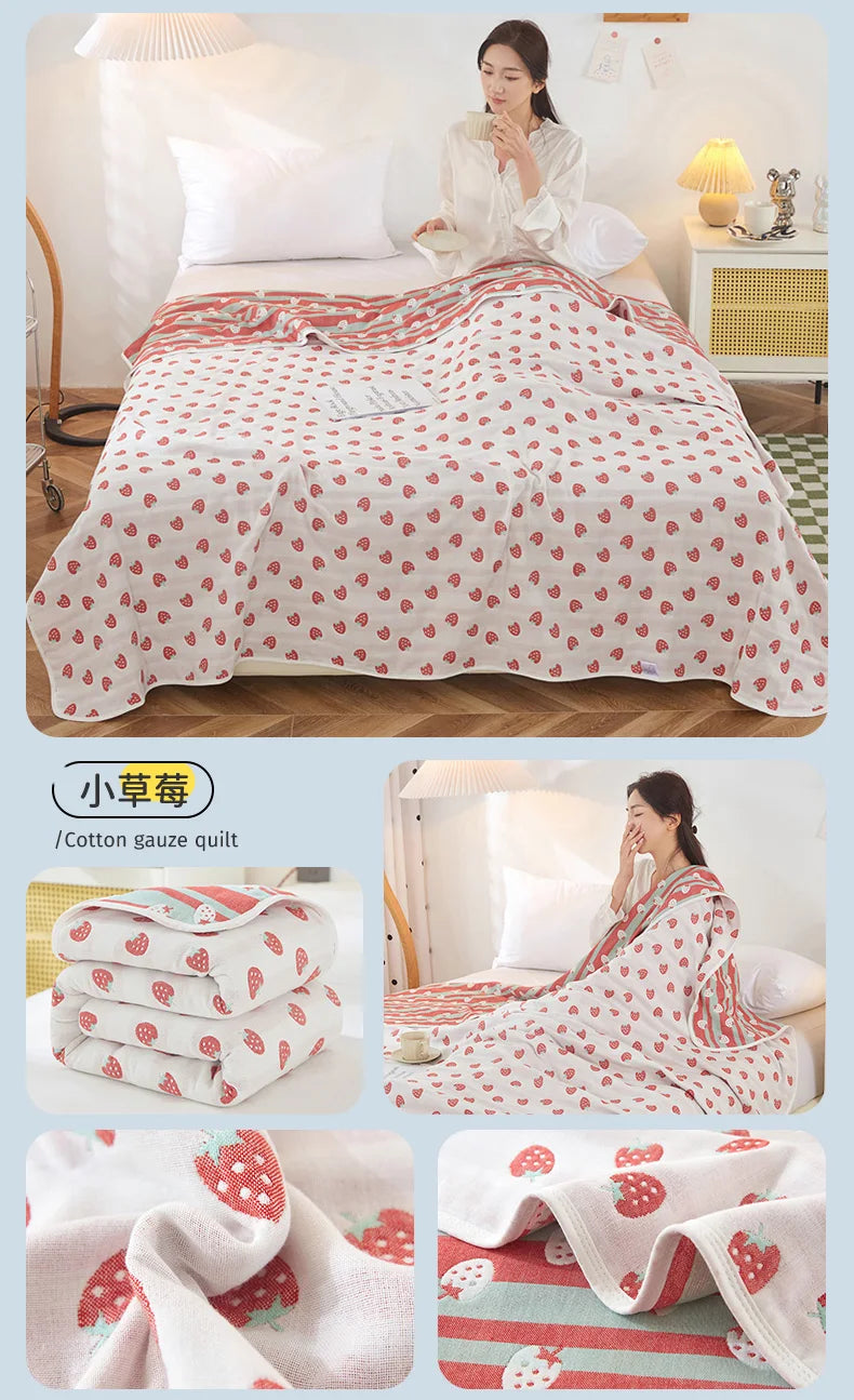 Breathable Summer Quilt | Multi-functional Cotton Towel Blanket