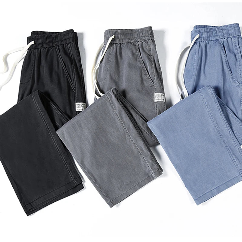 Men's Soft Lyocell Casual Jeans | Thin Loose Straight Pants