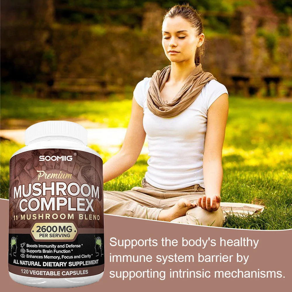 Mushroom Complex Capsules | Boost Memory, Focus & Energy