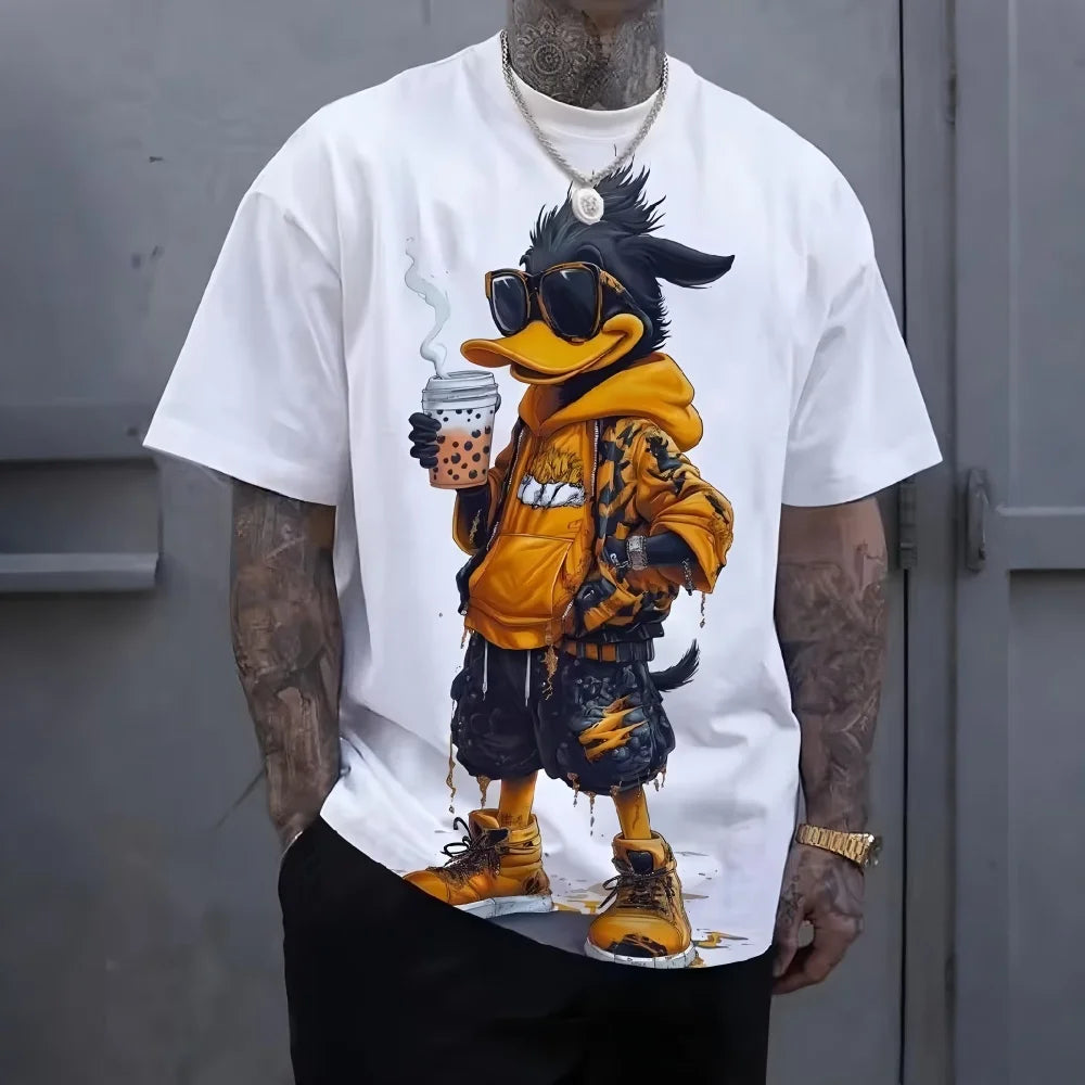 Funny Duck 3D Print Casual Tee | Breathable, Lightweight & Trendy