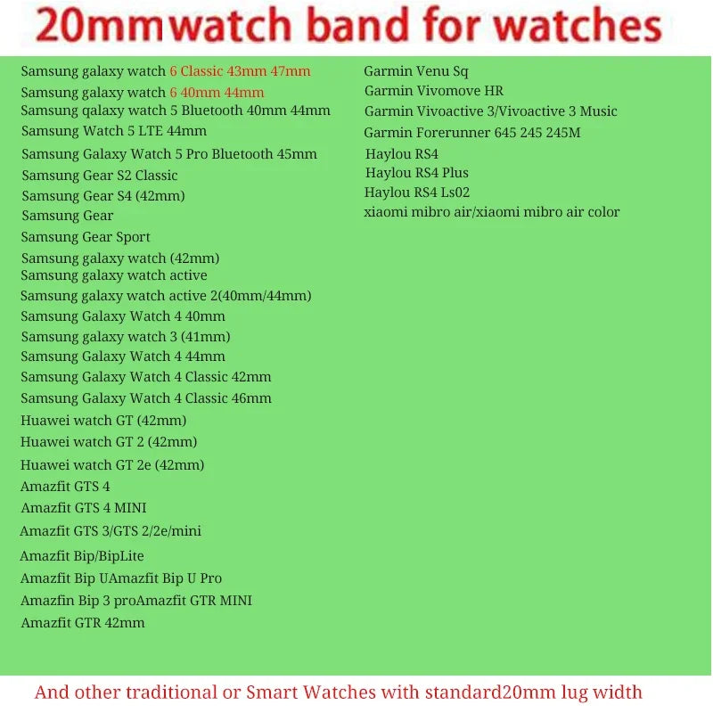 Two-Tone Silicone Replacement Strap for 20mm Smartwatches