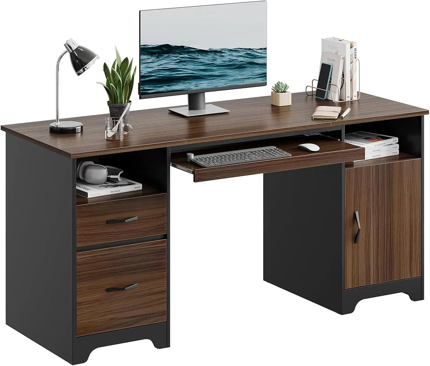59” Executive Desk with Storage | Modern Computer Desk