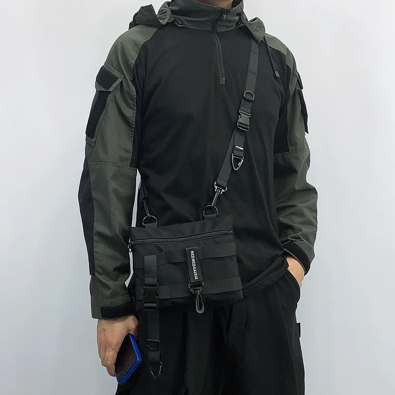Tactical Techwear Style Crossbody Sling Bags Men Multi-function Chest Bags Y2K High Street Waist Bags Bolsos Para Hombre сумка