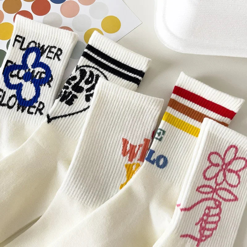 Funny Striped Cotton Thermal Socks for Women | Cozy Home Wear