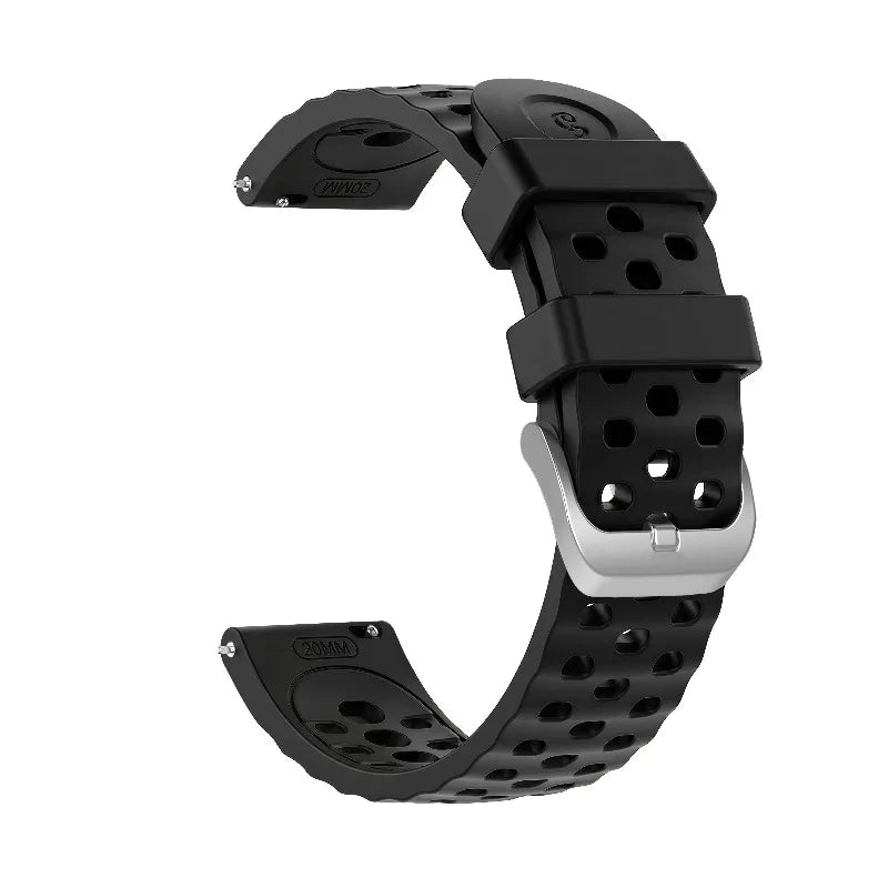 20mm Hollow Out Silicone Watch Band | Sport Waterproof Replacement Strap