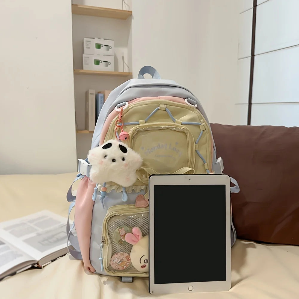 Cute Lightweight Women's Two-Piece Backpack Set for School