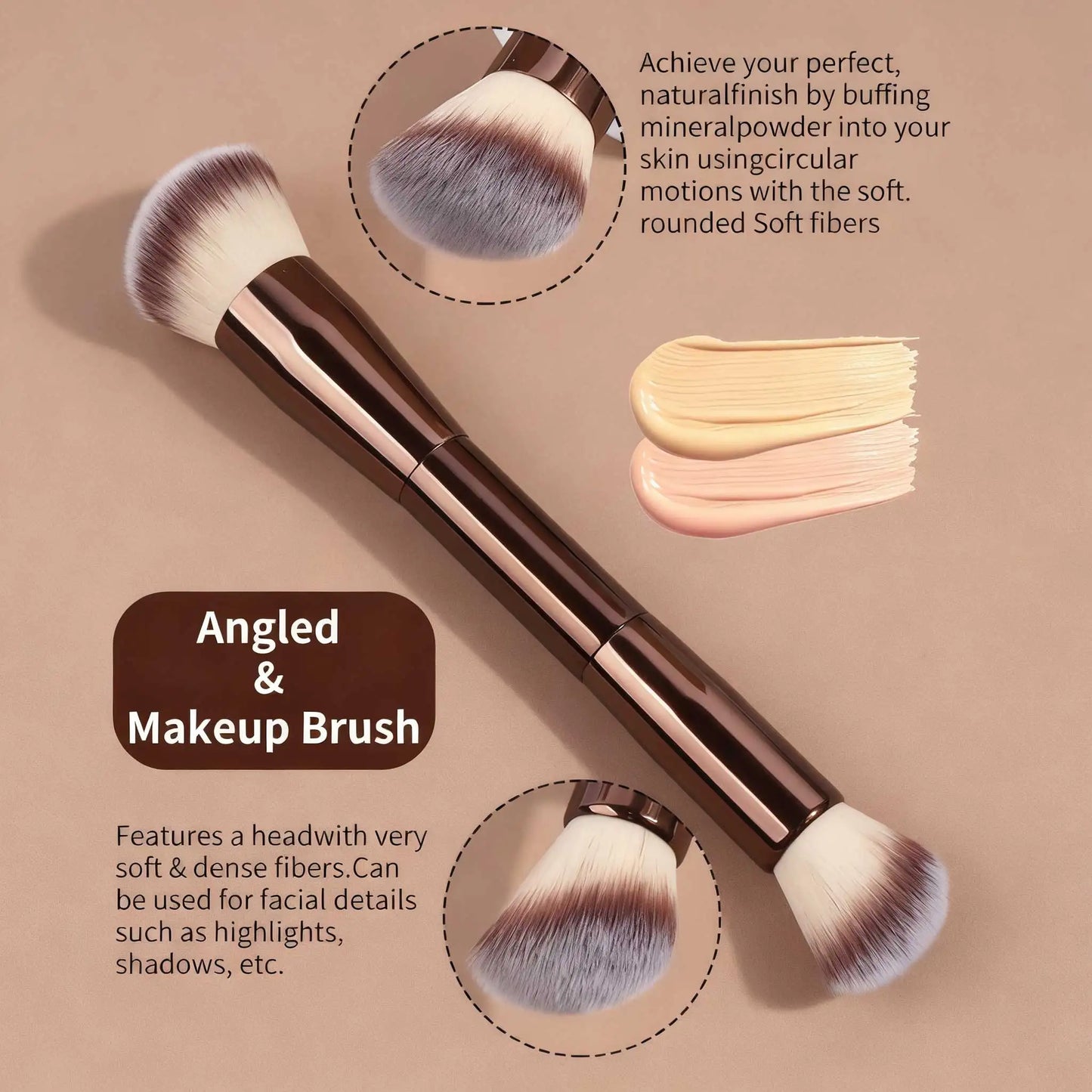 5 PCS Double-Ended Kabuki Makeup Brush Set | Perfect for Blending 2026