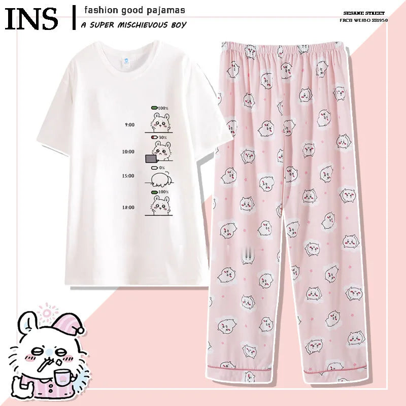 Cute Cartoon Pattern Summer Pajamas for Relaxed Comfort