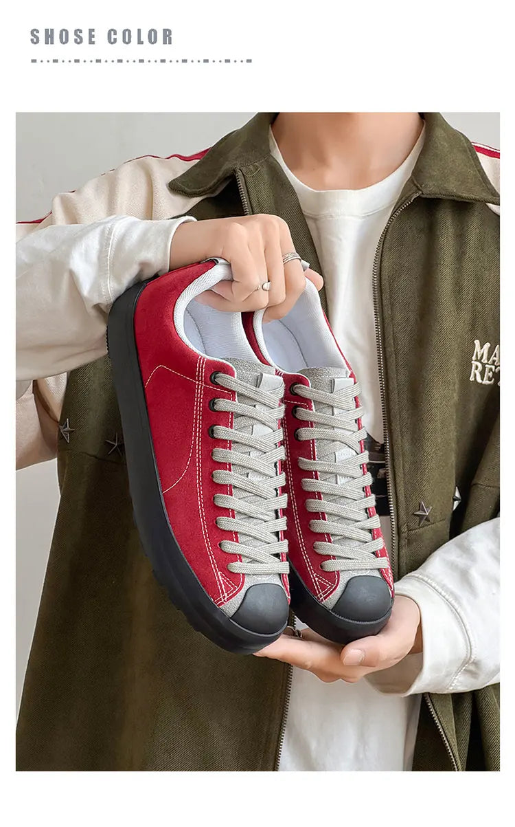Men's Casual Suede Sneakers | Non-Slip Platform Walking Shoes