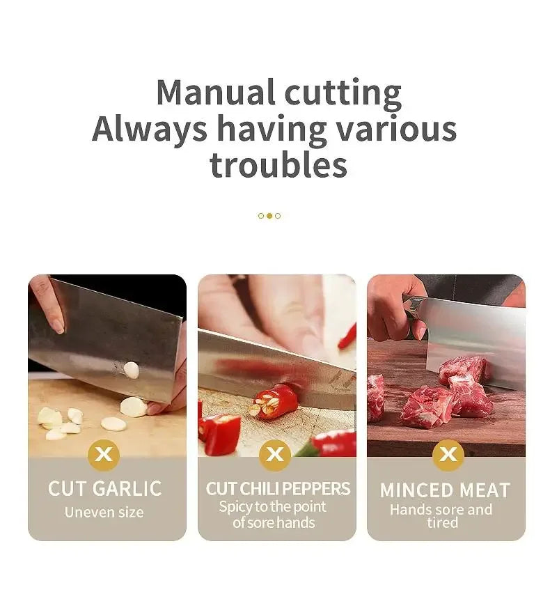 Mini Wireless Electric Garlic Press | Dual Purpose Food Shredder