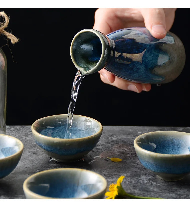 Japanese Vintage Ceramic Sake Pot | Elegant Wine Dispenser