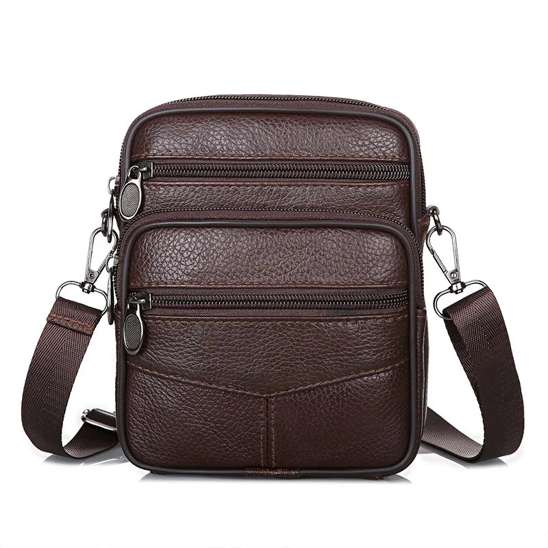 Stylish Vertical Genuine Leather Crossbody Bag for Casual Use