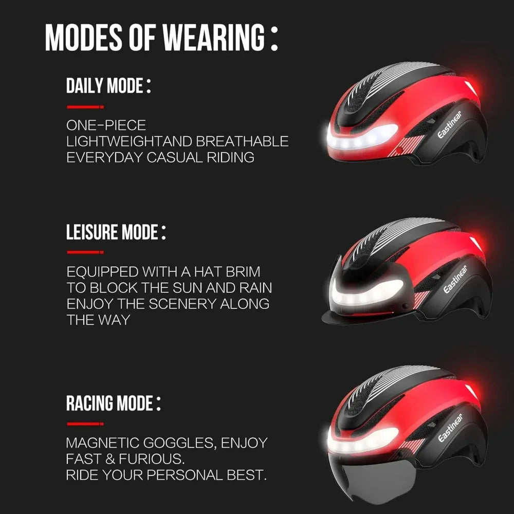 Urban Cycling Helmet with LED Lights and Turn Signals